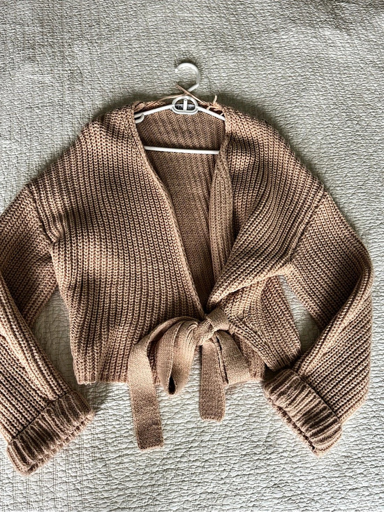 Zara Sweaters - Zara Knit Wrap Tie Cardigan Sweater peachy pink Medium